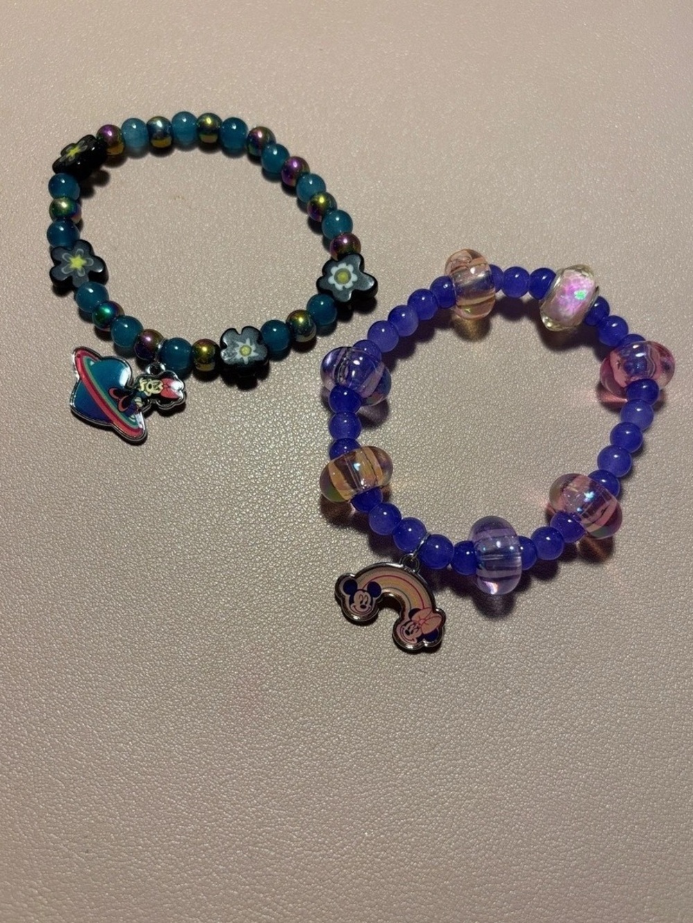 Outer space Mickey Minnie fandom vibes hand crafted bracelets-pick one - Picture 2 of 2